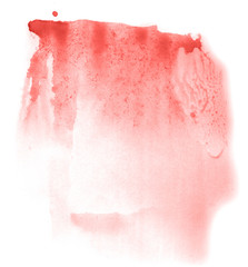 Abstract watercolor background hand-drawn on paper. Volumetric smoke elements. Red color. For design, web, card, text, decoration, surfaces.