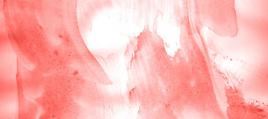 Abstract watercolor background hand-drawn on paper. Volumetric smoke elements. Red color. For design, web, card, text, decoration, surfaces.