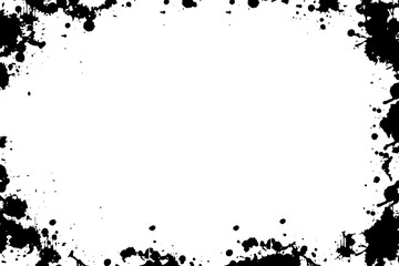 black Ink splashes frame with copy space background, for putting content