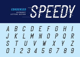 Obraz premium Vector of Glitch Modern Alphabet Letters and numbers