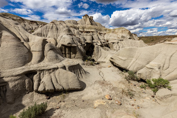 The Badlands in the Prairie of Alberta in Canada