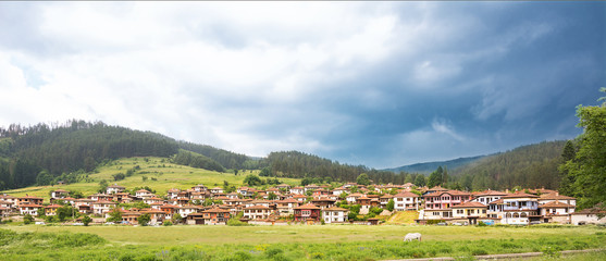 Overview of the tourist village of koprivshtitsa