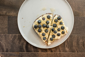 fancy blueberry and ricotta toast