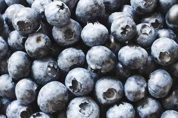 Fresh organic blueberries of closeup. Background of blue berries