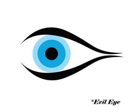 Evil Eye Vector Illustration With Evil Eye Logo - Greek And Turkish Symbol Of Protection