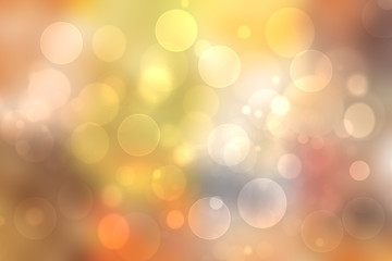 A festive abstract delicate golden yellow orange gradient background texture with glitter defocused sparkle bokeh circles. Card concept for Happy New Year, party invitation, valentine or other holiday