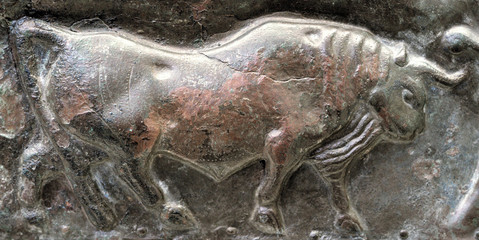 Taureau rituel antique à Olympie, Grèce