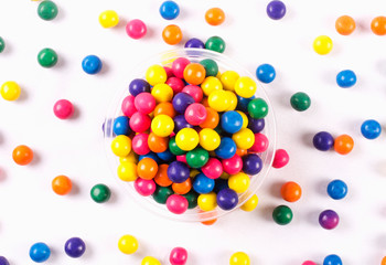 colored bubble gum balls