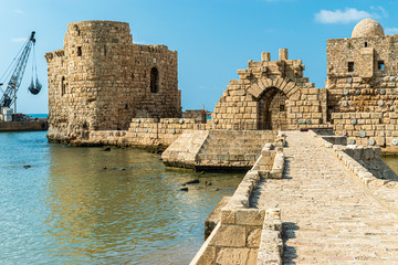 Crusaders Sea Castle Sidon Saida in South Lebanon Middle east