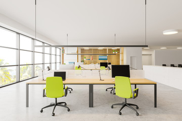 Bright interior of open space office