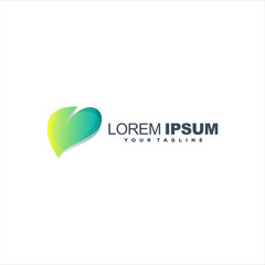 awesome leaf gradient logo design