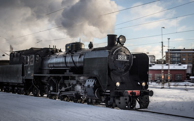 Obraz premium stara lokomotywa parowa