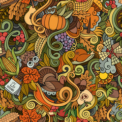 Cartoon hand-drawn Doodles on the subject of Thanksgiving