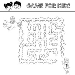 Obraz premium Cartoon maze for kids. Labyrinth. Development activity for preschool children.
