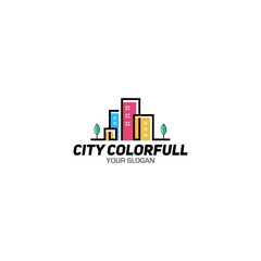 City Colorful Logo Design Vector