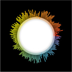 Music wave player logo. Colorful equalizer element