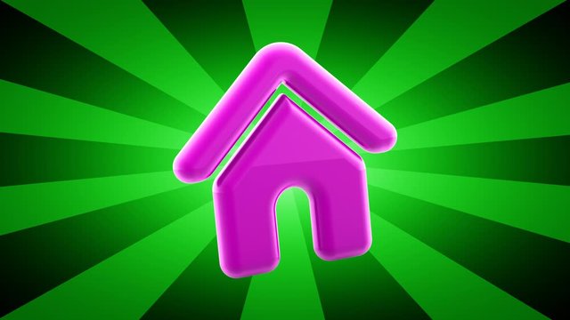 Homepage icon. Looping footage has 4K resolution. 3D Illustration.