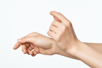 hand with thumb up isolated on white background