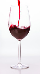 Glass of red dry wine