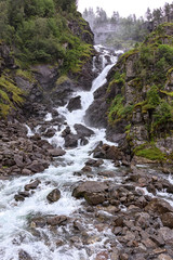 Latefossen, a waterfall in the municipality of Odda, Norway