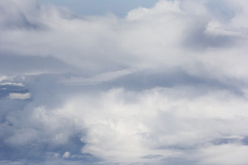 View of cloudscape during flying on the plane