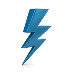 Blue Thunder Lighting Icon 3d Illustration Isolated on white background
