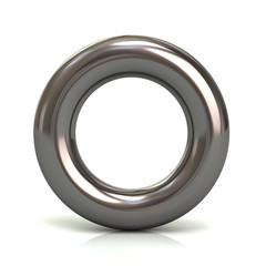 Silver Ring Torus 3d Illustration isolated on white background