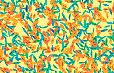 decorative colored mixed tree leaves 