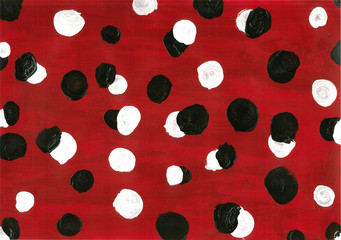 red background with black & white dot