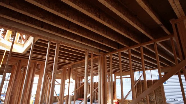 New construction wood home framing construction home framing