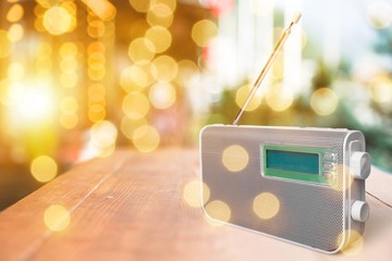 Old retro radio  on background