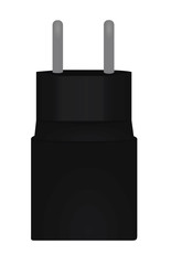 Black USB charger. vector illustration
