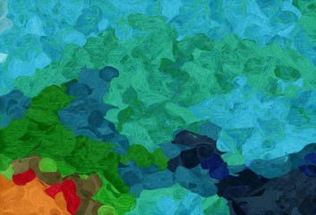 abstract creative painting style with dark cyan, forest green and coffee colors