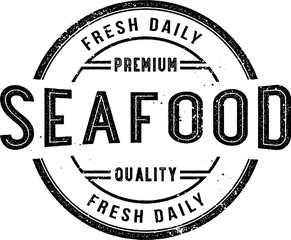 Fresh Seafood Rubber Stamp