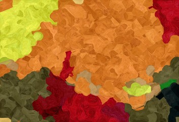 abstract natural painting style with bronze, dark olive green and green yellow colors