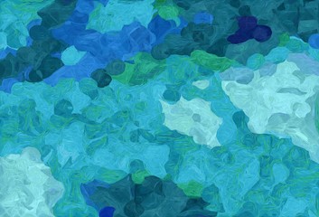 abstract creative painting style with light sea green, sky blue and midnight blue colors