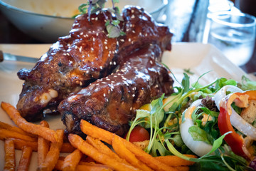 Pork ribs grilled