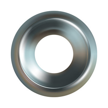 Steel washer. Realistic steel washer vector icon