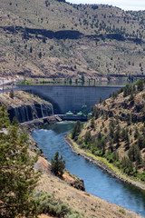 Fototapeta na wymiar View of a Dam during a sunny summer day. Madras, Oregon, United States of America.