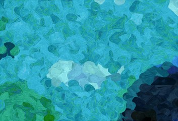 abstract colorful grunge painting style with light sea green, very dark blue and sky blue colors