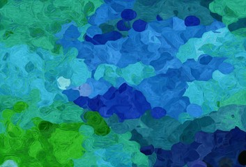 abstract creative painting style with dark cyan, midnight blue and forest green colors