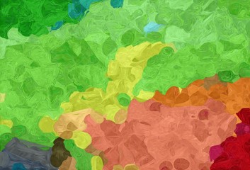 abstract creative painting style with moderate green, peru and saddle brown colors