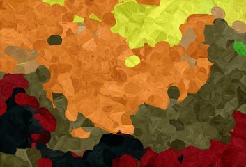 abstract natural painting style with bronze, very dark green and green yellow colors