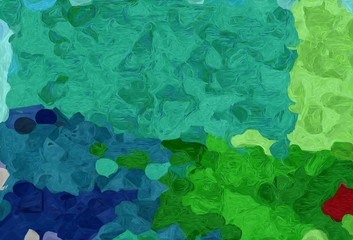 abstract decoration painting style with sea green, medium sea green and very dark blue colors