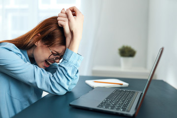 woman working on laptop