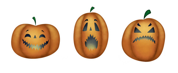 tres calabas de halloween