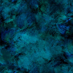 Hand drawn abstract watercolor texture with blue and black colors