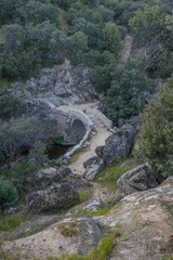 Puente del pasadero bridge. Navalagamella, Madrid, Spain. The origin is not clear, but it was...