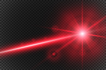 Abstract laser beam. Transparent isolated on black background. Vector illustration.