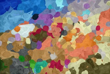 abstract creative painting style with pastel brown, peru and teal blue colors